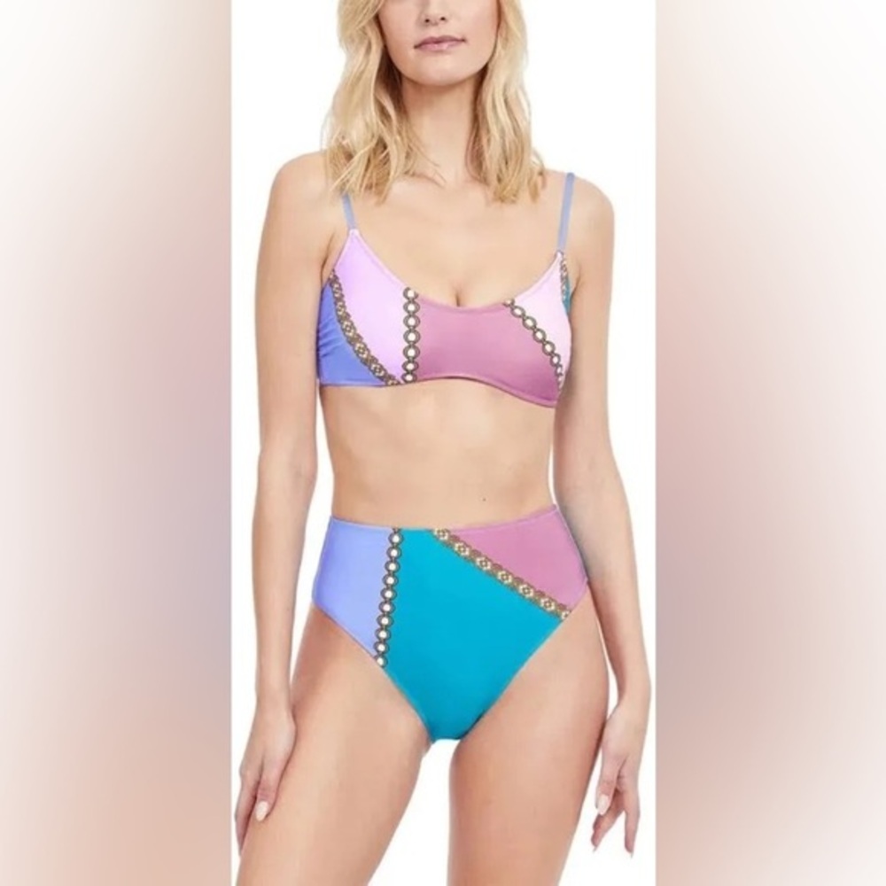 NWT Gottex Modern Shades Bikini Set Bralette Bikini + High Rise Bikini Bottom 👙